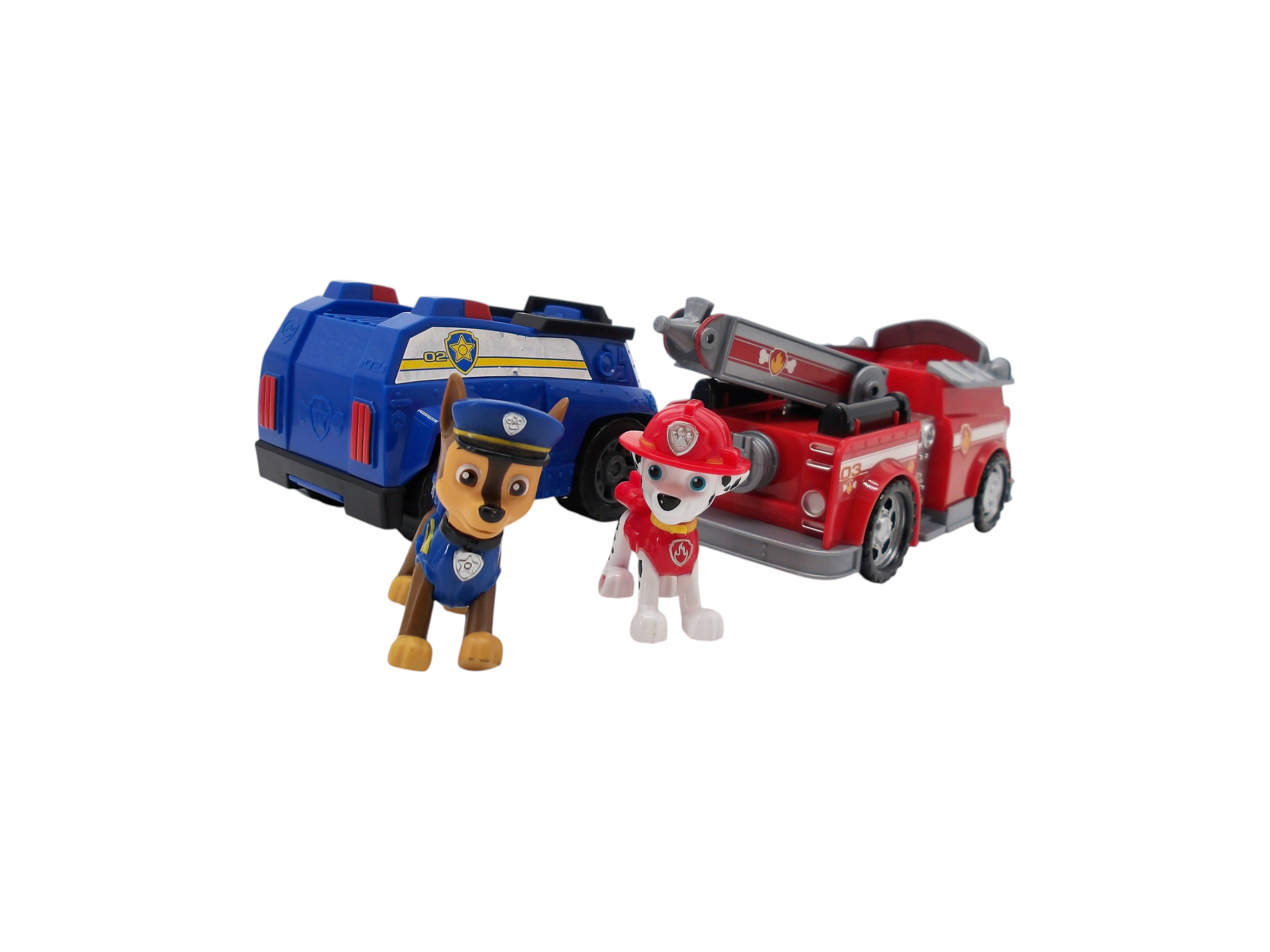 Pat'Patrouille - Figurines Marcus et Chase et véhicules  Très bon état - Vue 2 - 